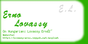 erno lovassy business card